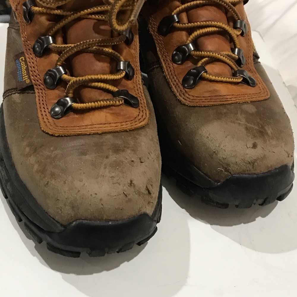 Carhartt Men's Brown and Tan waterproof steel toed Leather Boots - Picture 11 of 12